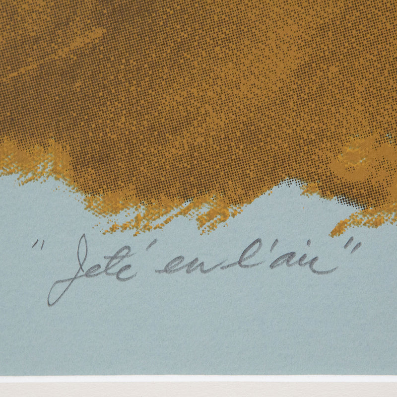 Jack Bush, Canadian Art, "Jeté en L'air"   Serigraph  Canada, 1974  Signed, dated, and numbered by the artist  From an edition of 100  26.5”H  36.5”W (work)  35.75"H 45.75"W (framed)  Framed with museum glass  Very good condition