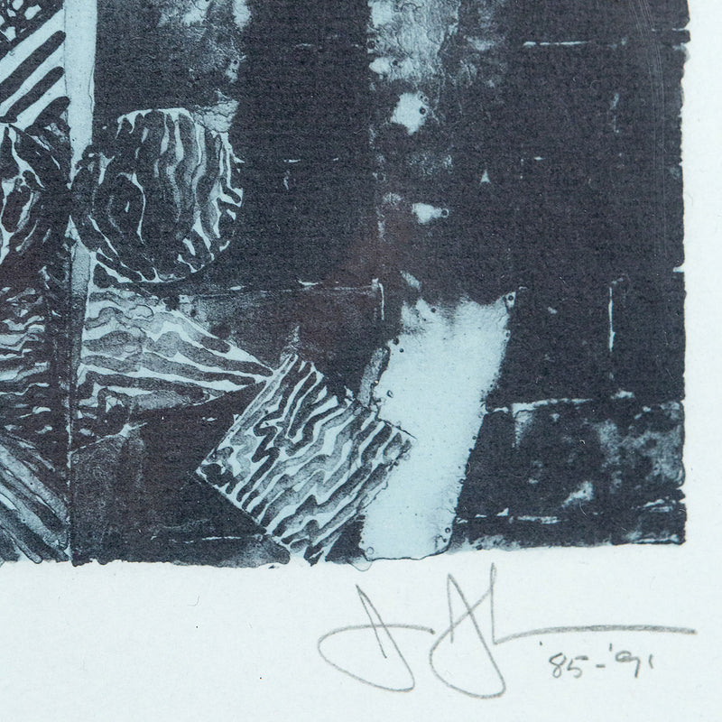 Jasper Johns, Summer Blue, Lithograph, 1991, Caviar20,  Caviar20 prints, closeup showing artist signature