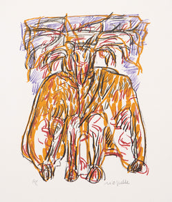 Jean Paul Riopelle, Canadian Post War Abstract Painter, "Cervidé"  1979  Lithograph  Signed by artist, bottom right  19.5"H 16"W (work)  16.5"H 13"W (framed)  Very good condition.