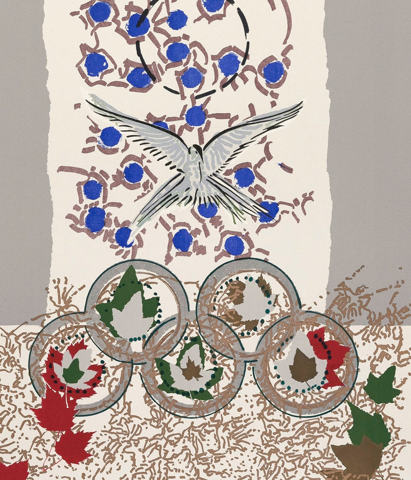 RIOPELLE "DOVE OF PEACE" SILKSCREEN, 1988