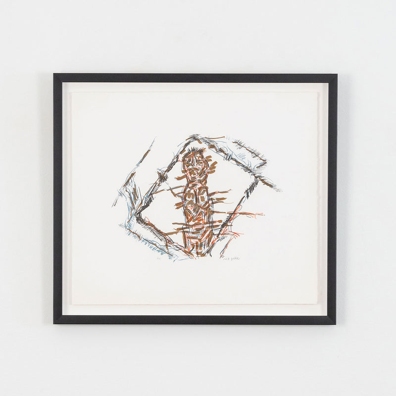 Jean-Paul Riopelle, Totem, Lithograph, 1979, An organic palette of ochre, periwinkle, and crimson, Canadian Artist, 
