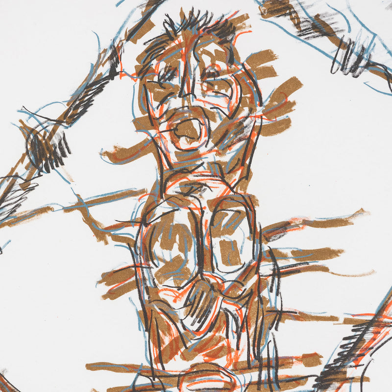 Jean-Paul Riopelle, Totem, Lithograph, 1979, An organic palette of ochre, periwinkle, and crimson, Canadian Artist, 