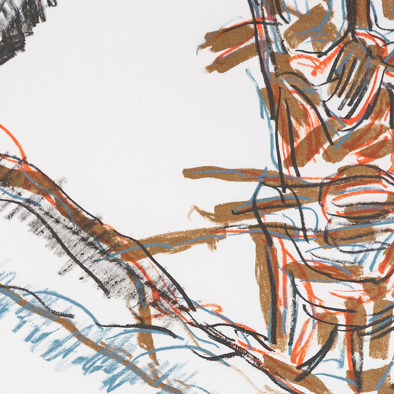 Jean-Paul Riopelle, Totem, Lithograph, 1979, An organic palette of ochre, periwinkle, and crimson, Canadian Artist, 