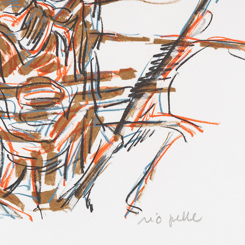 Jean-Paul Riopelle, Totem, Lithograph, 1979, An organic palette of ochre, periwinkle, and crimson, Canadian Artist, 