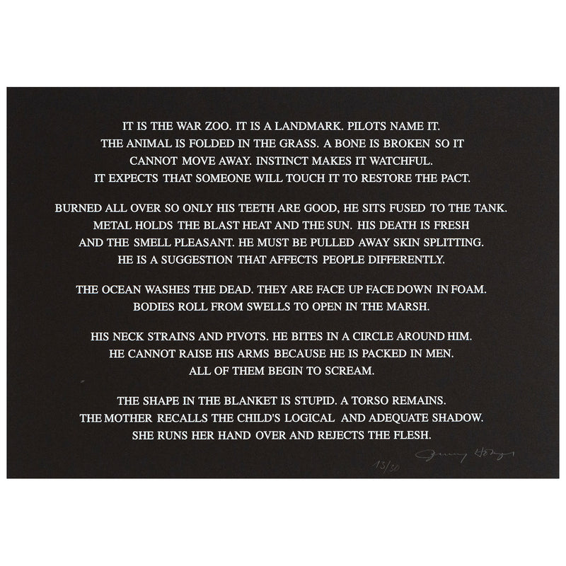Jenny Holzer, Black Garden, dyptique, 1997,  Color silkscreens on cardboard, Caviar20