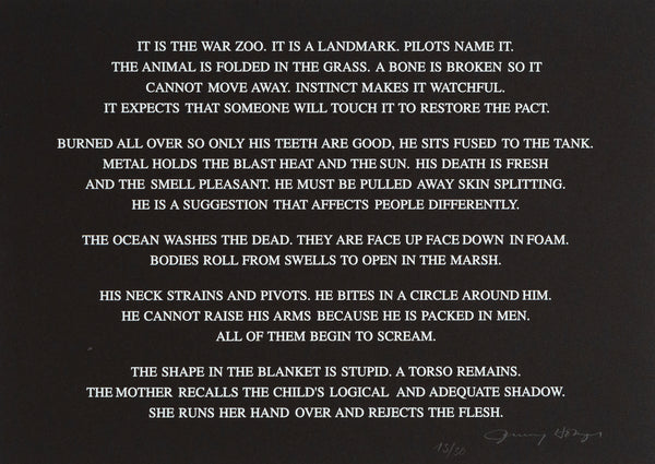 Jenny Holzer, Black Garden, dyptique, 1997,  Color silkscreens on cardboard, Caviar20