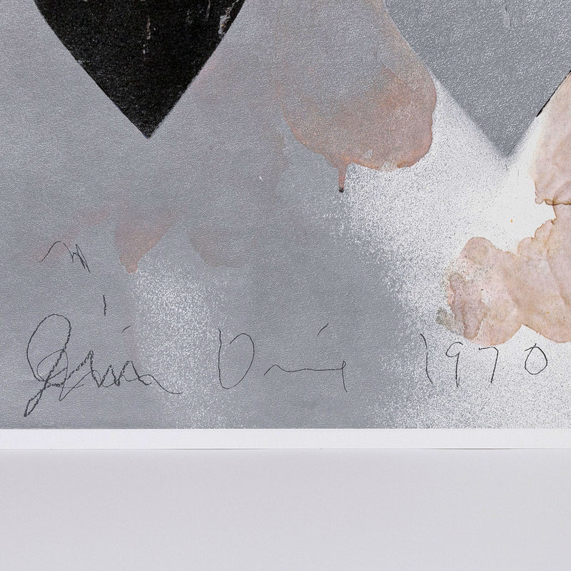 Jim Dine, 8 Hearts/Look, Lithograph, 1970, Caviar 20, closeup showing artist signature