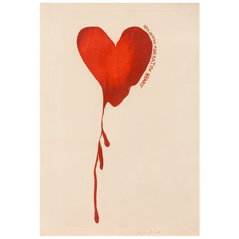 JIM DINE "SATIN HEART" AQUATINT, 1968