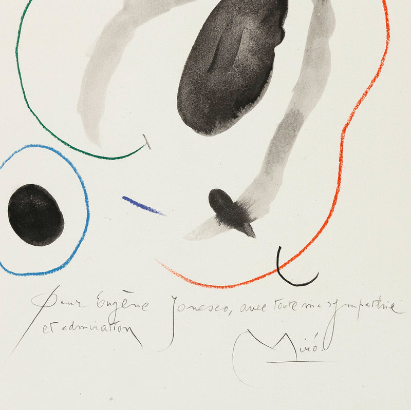 JOAN MIRO "QUELQUES FLEURS #14 IONESCO" LITHOGRAPH, 1964