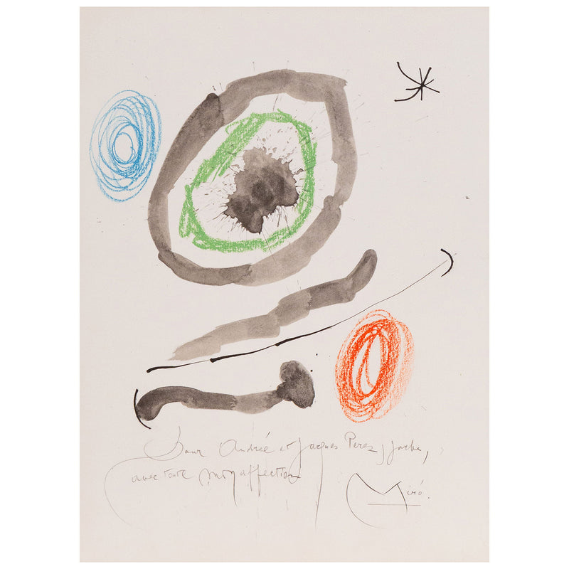 JOAN MIRO "QUELQUES FLEURS #28: PÉREZ-Y-JORBE", 1964