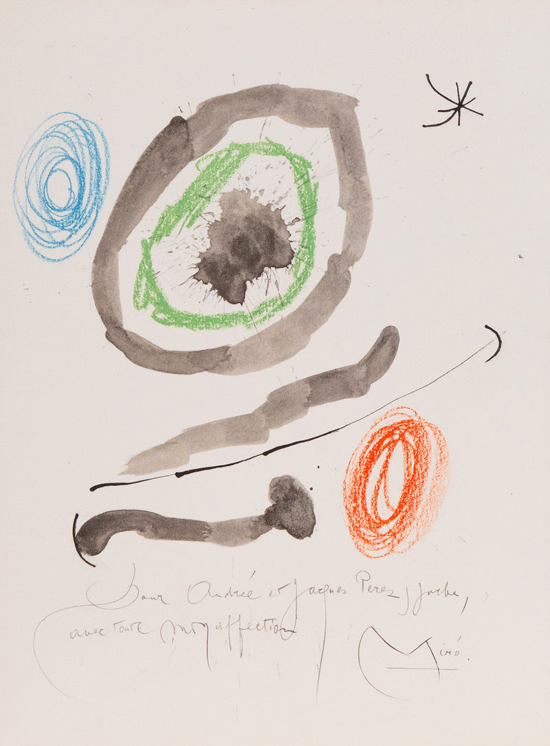 JOAN MIRO "QUELQUES FLEURS #28: PÉREZ-Y-JORBE", 1964