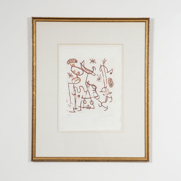 JOAN MIRO "PAROLES PEINTES III" ETCHING, 1967