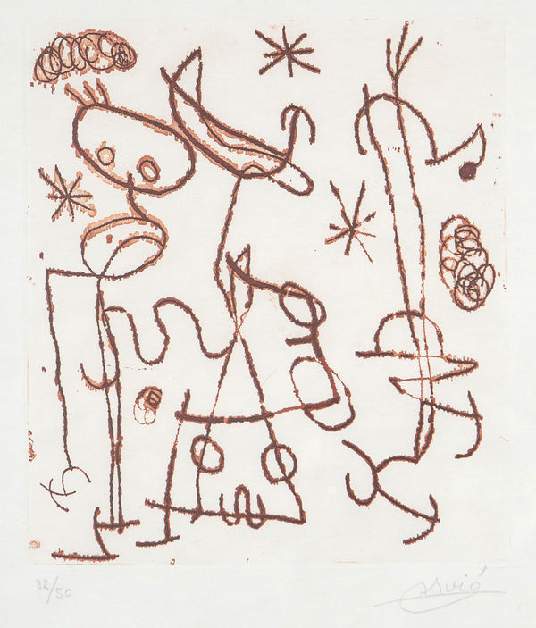 JOAN MIRO "PAROLES PEINTES III" ETCHING, 1967