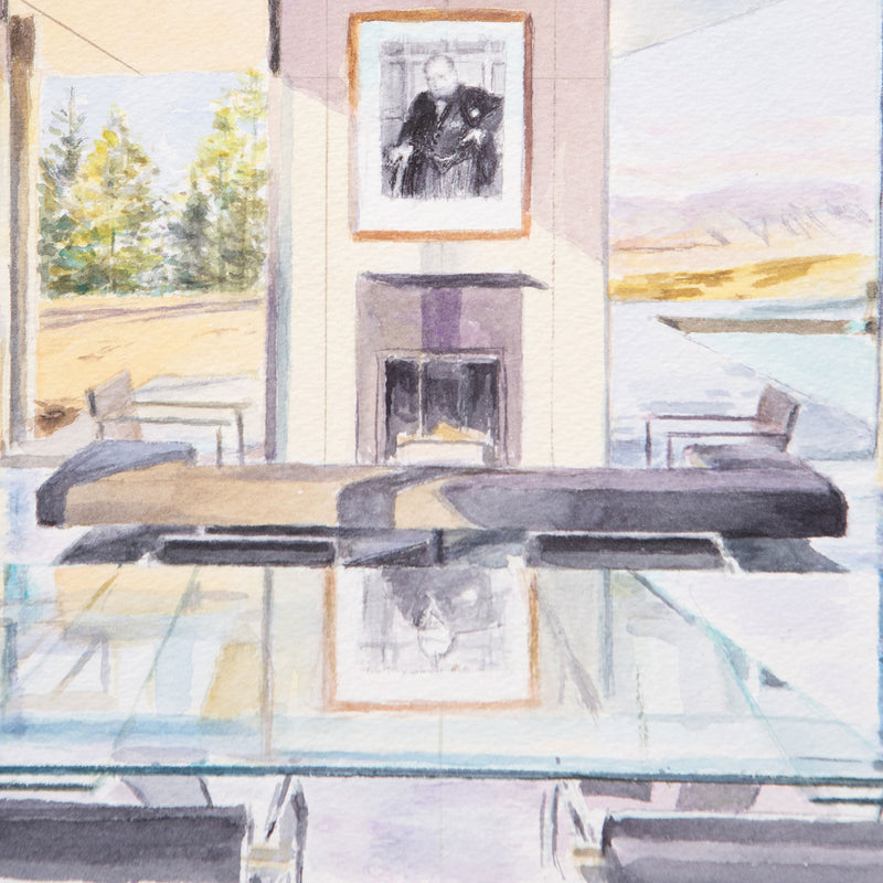 Joanne Tod, Canadian Art, “Bar Nunn, Wyoming”   Canada, 2022  Watercolor on cold pressed Arches paper  Signed verso   10"H 14"W (work)  14.75"H 18.5"W (framed)  Very good condition