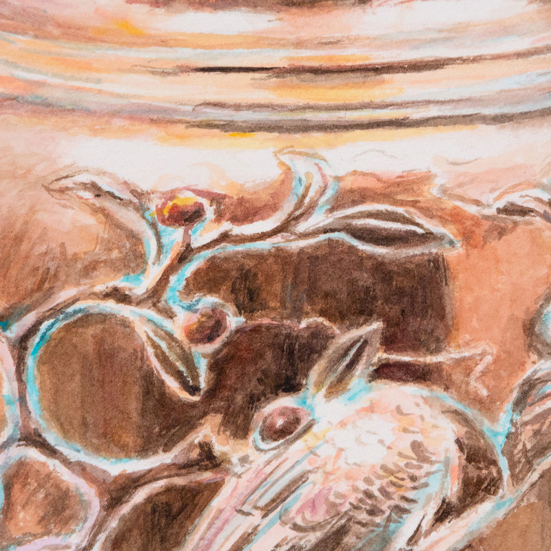 Joanne Tod, Copper Birds, Watercolor on Paper, 2021, Caviar20