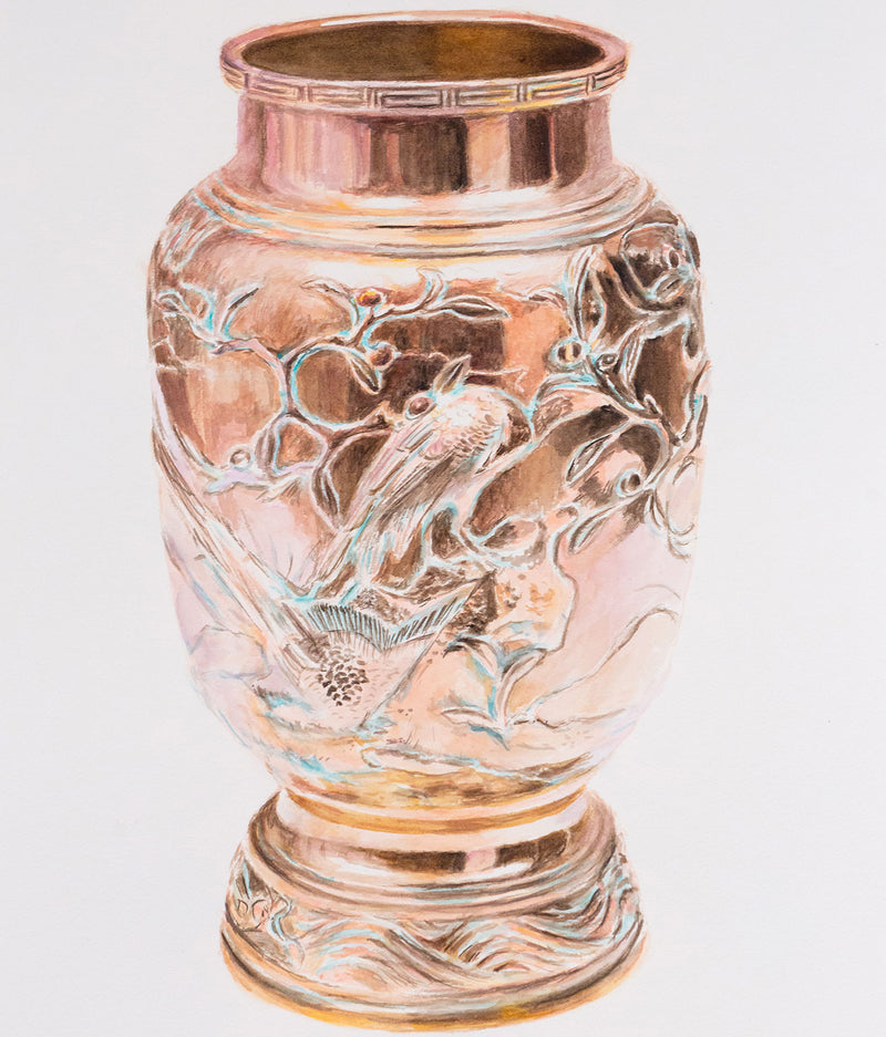 Joanne Tod, Copper Birds, Watercolor on Paper, 2021, Caviar20