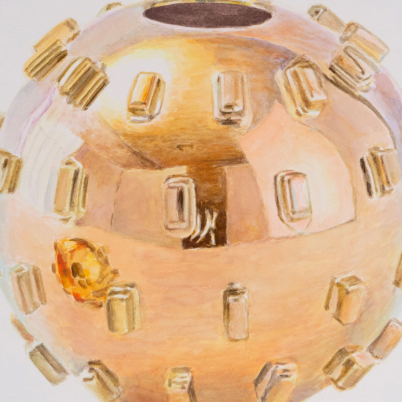 Joanne Tod, Studded Sphere, Watercolour, 2021, Caviar20