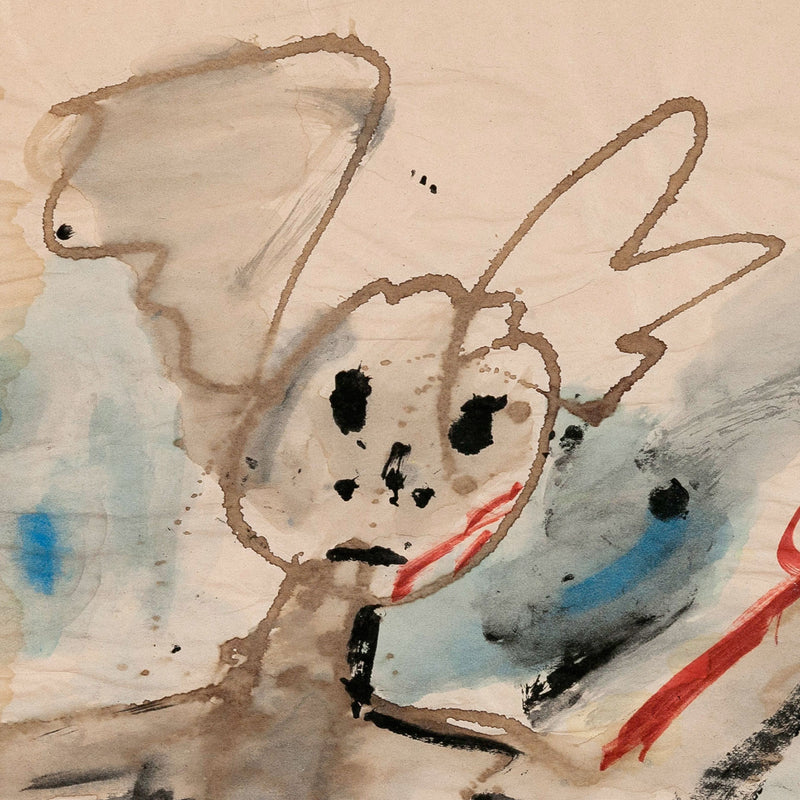 JOHN SCOTT "BUNNY MAN" MIXED MEDIA ON PAPER, 1994