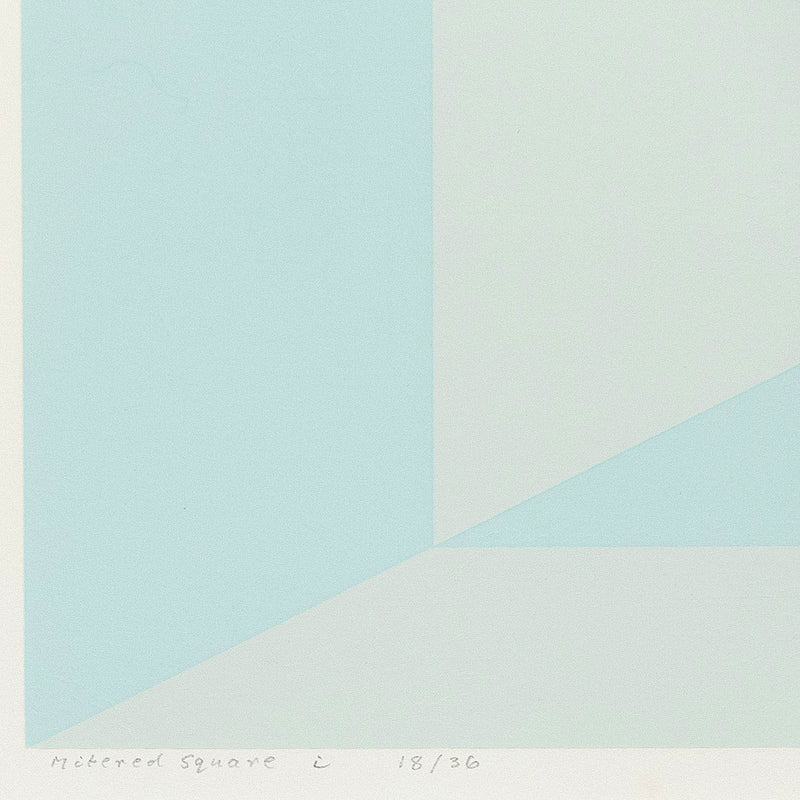 JOSEF ALBERS "MITERED SQUARES - COLD TEAL" SCREENPRINT, 1976