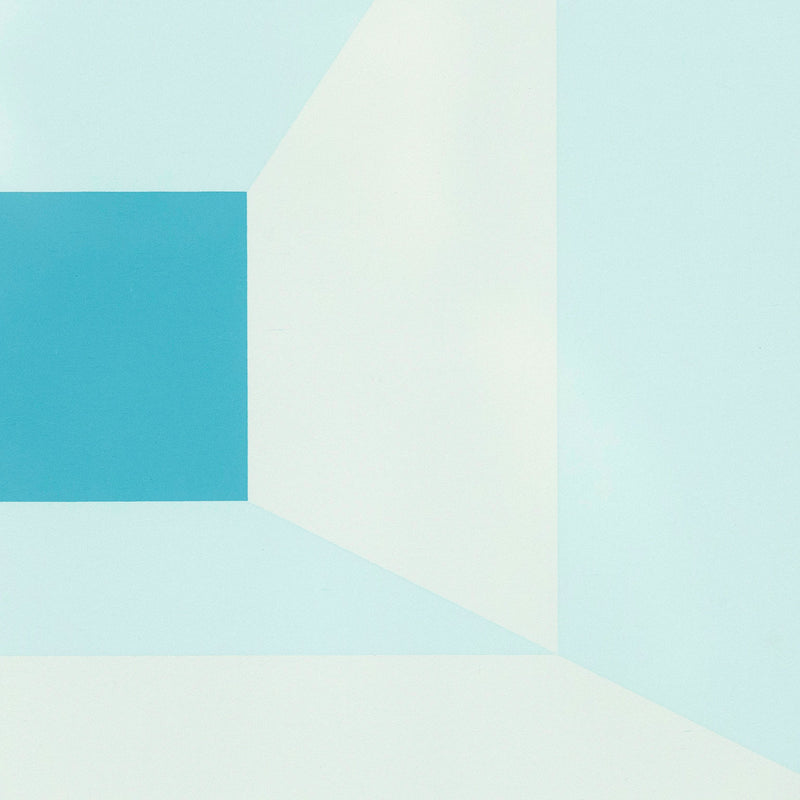 JOSEF ALBERS "MITERED SQUARES - COLD TEAL" SCREENPRINT, 1976