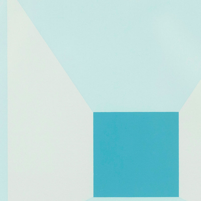 JOSEF ALBERS "MITERED SQUARES - COLD TEAL" SCREENPRINT, 1976