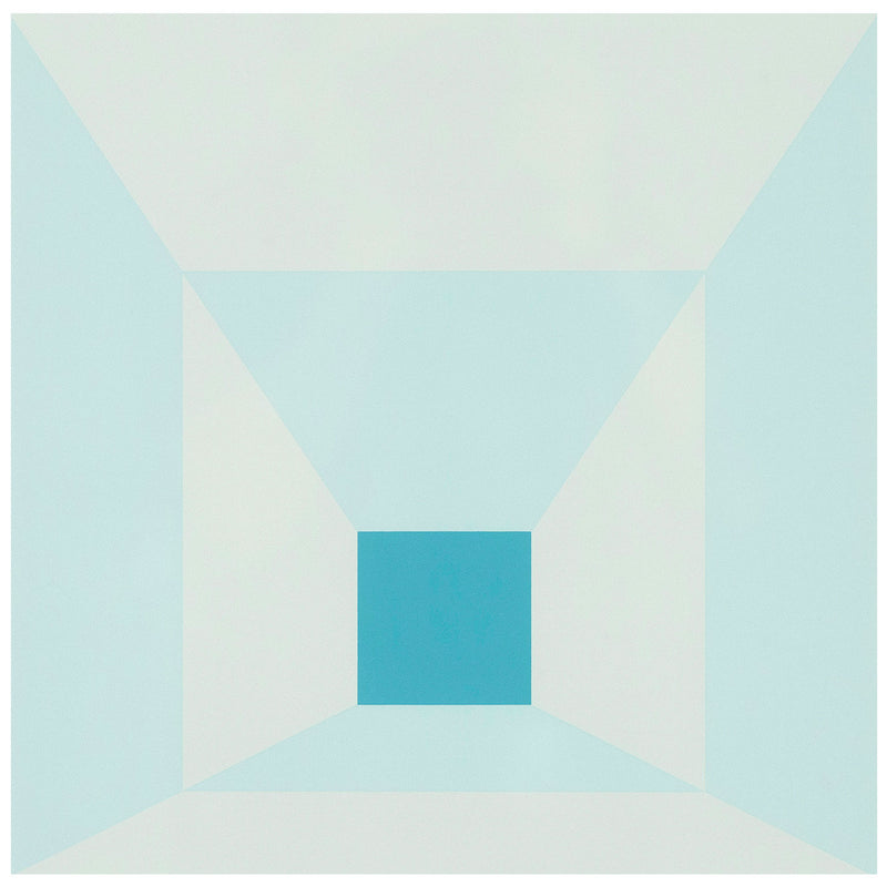 JOSEF ALBERS "MITERED SQUARES - COLD TEAL" SCREENPRINT, 1976
