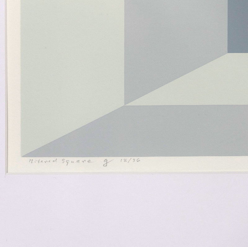 JOSEF ALBERS "MITERED SQUARES - FOG" SCREENPRINT, 1976