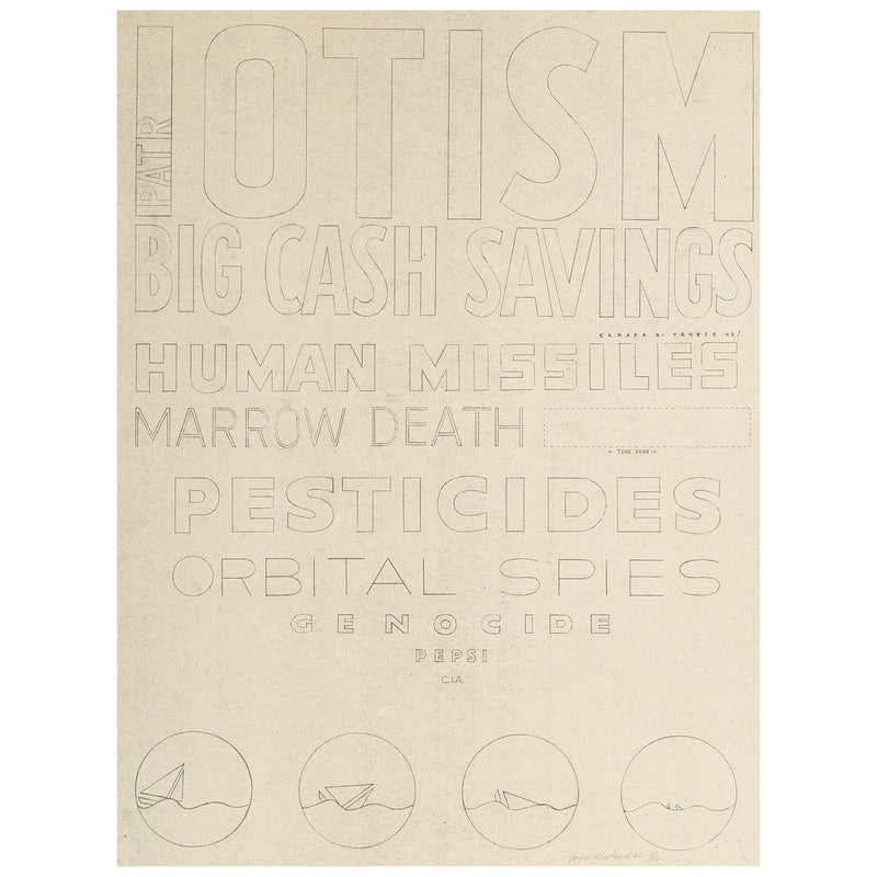 Joyce Wieland, Patriotism, Lithograph and blueprint, 1965, Toronto, Canada, Caviar20