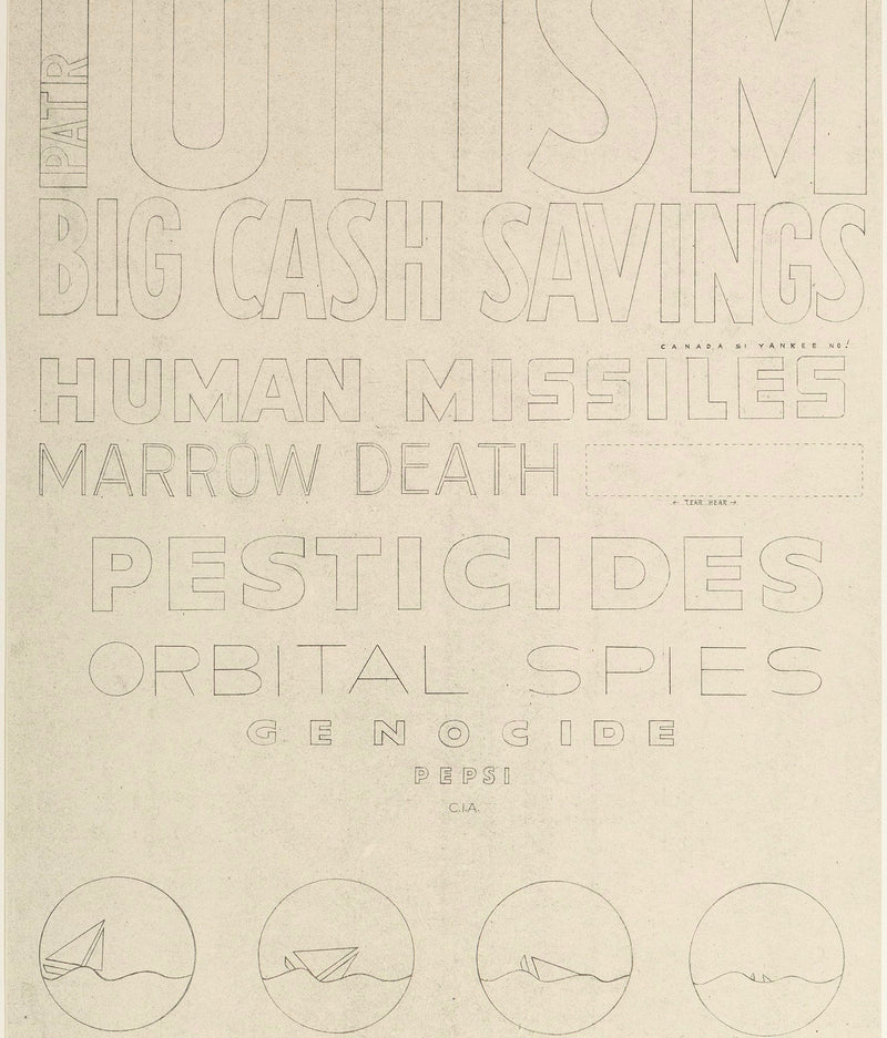 Joyce Wieland, Patriotism, Lithograph and blueprint, 1965, Toronto, Canada, Caviar20