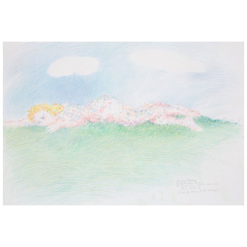 "Sleeping Goddess (Study for Venus of Scarborough)"  Canada, 1982  Colored pencil on paper  Signed, dated, and titled with an inscription by the artist   15"H 22"W (work)  Very good condition