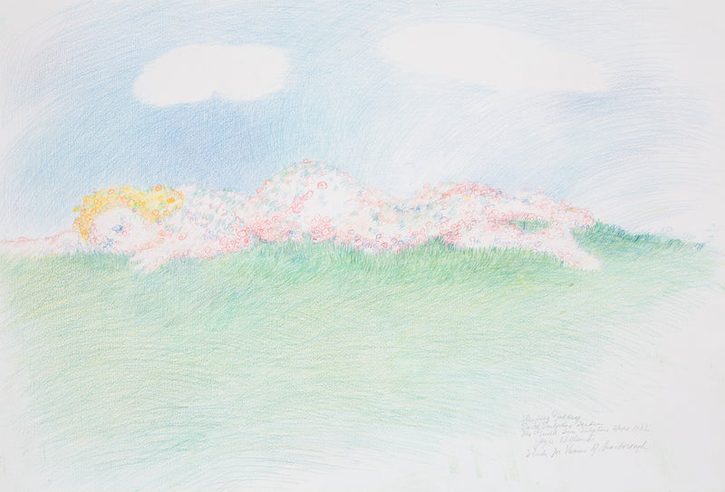 "Sleeping Goddess (Study for Venus of Scarborough)"  Canada, 1982  Colored pencil on paper  Signed, dated, and titled with an inscription by the artist   15"H 22"W (work)  Very good condition