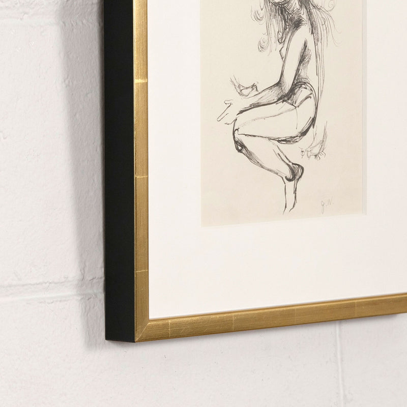 JOYCE WIELAND "GIRL WITH BIRDS" DRAWING
