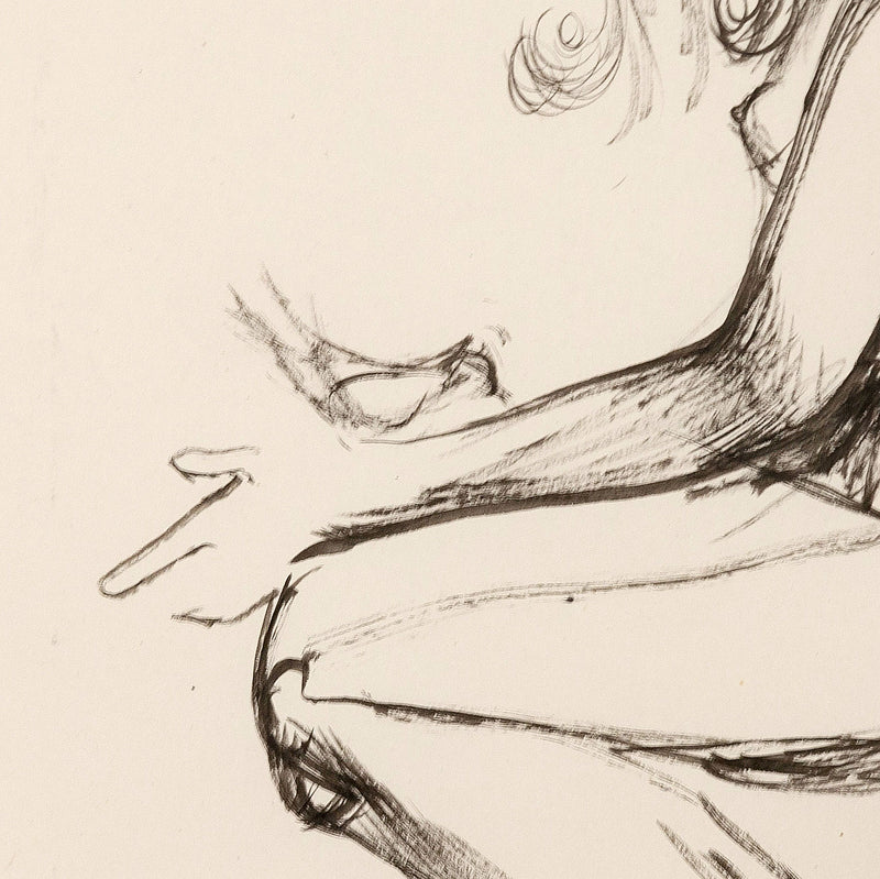 JOYCE WIELAND "GIRL WITH BIRDS" DRAWING