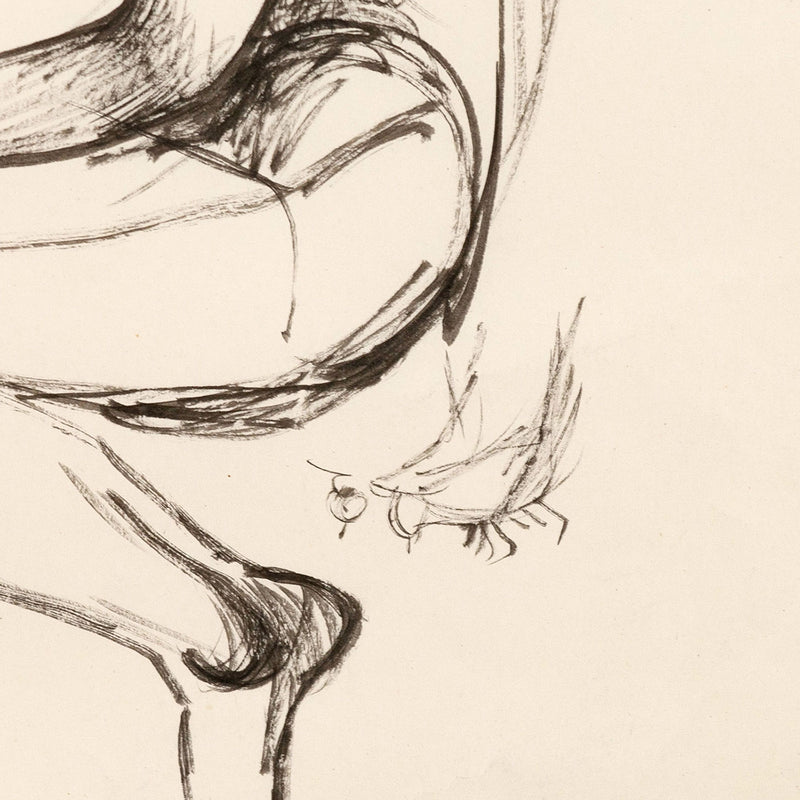 JOYCE WIELAND "GIRL WITH BIRDS" DRAWING