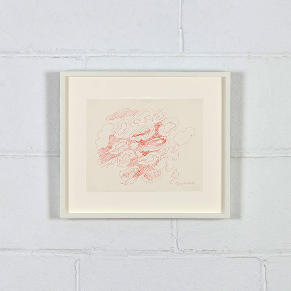 JOYCE WIELAND "UNTITLED (RED CLOUDS)" DRAWING, 1960s