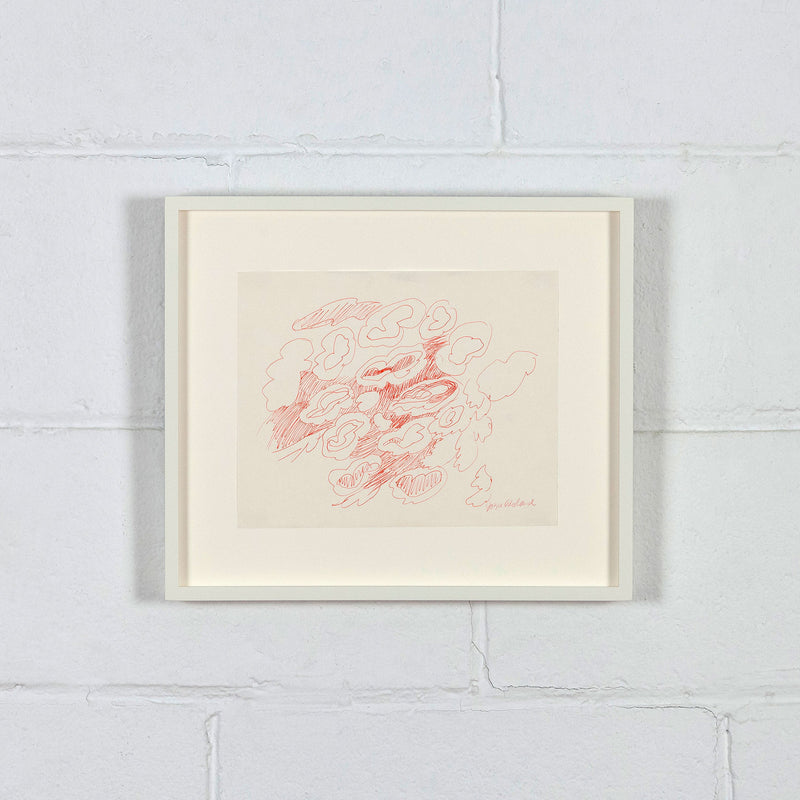 JOYCE WIELAND "UNTITLED (RED CLOUDS)" DRAWING, 1960s