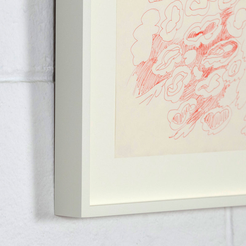 JOYCE WIELAND "UNTITLED (RED CLOUDS)" DRAWING, 1960s