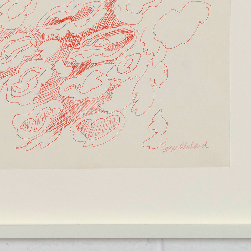 JOYCE WIELAND "UNTITLED (RED CLOUDS)" DRAWING, 1960s