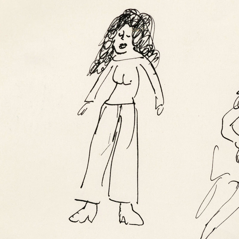 JOYCE WIELAND "TWO LADIES" DRAWING