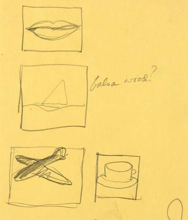 JOYCE WIELAND "YELLOW ICONS" DRAWING