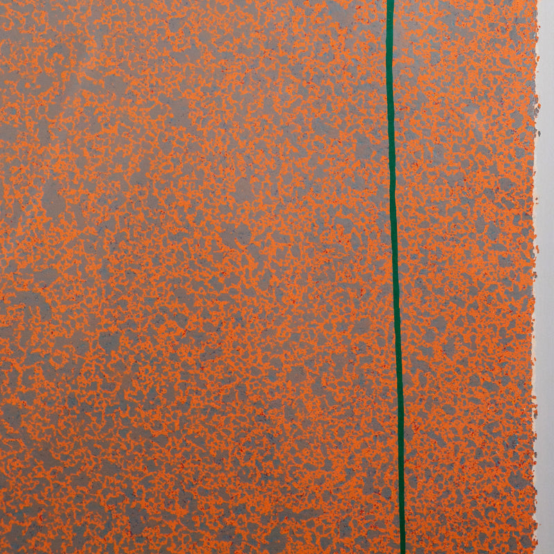 Jules Olitski "Graphic G" Silkscreen, 1970. This lithograph is a striking example of Olitski's spray technique, which discreetly blends shades of orange and silver into a seemingly monochromatic composition.