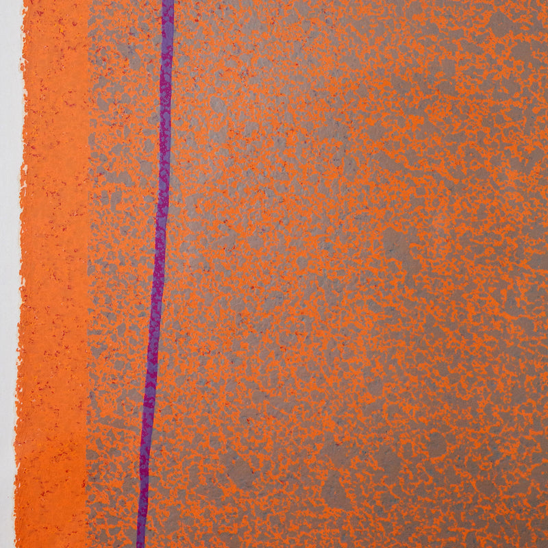 Jules Olitski "Graphic G" Silkscreen, 1970. This lithograph is a striking example of Olitski's spray technique, which discreetly blends shades of orange and silver into a seemingly monochromatic composition.