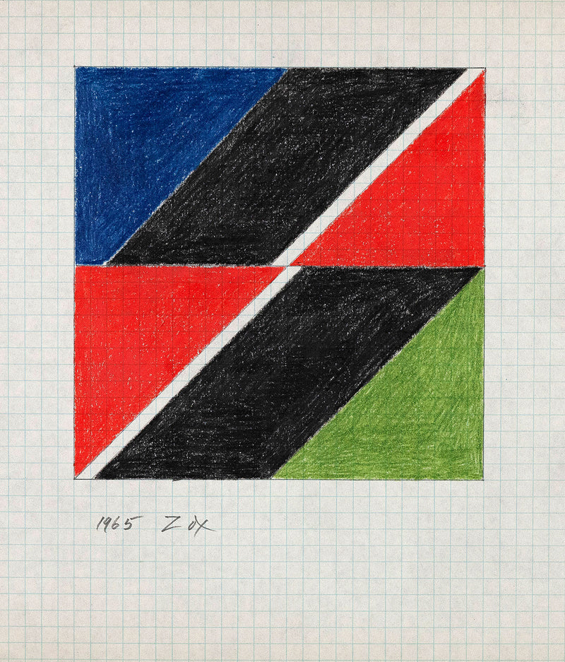 LARRY ZOX "BLACK PUSH" DRAWING, 1965