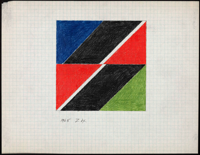 LARRY ZOX "BLACK PUSH" DRAWING, 1965