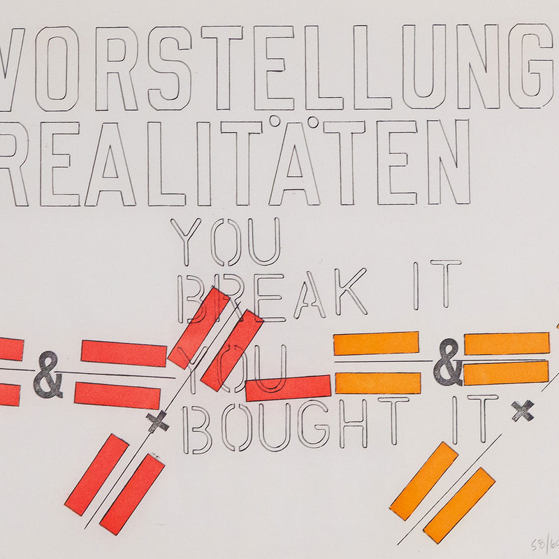 Lawrence Weiner, Imaginary Realities, Color offset lithography on vellum, 1994, Caviar20