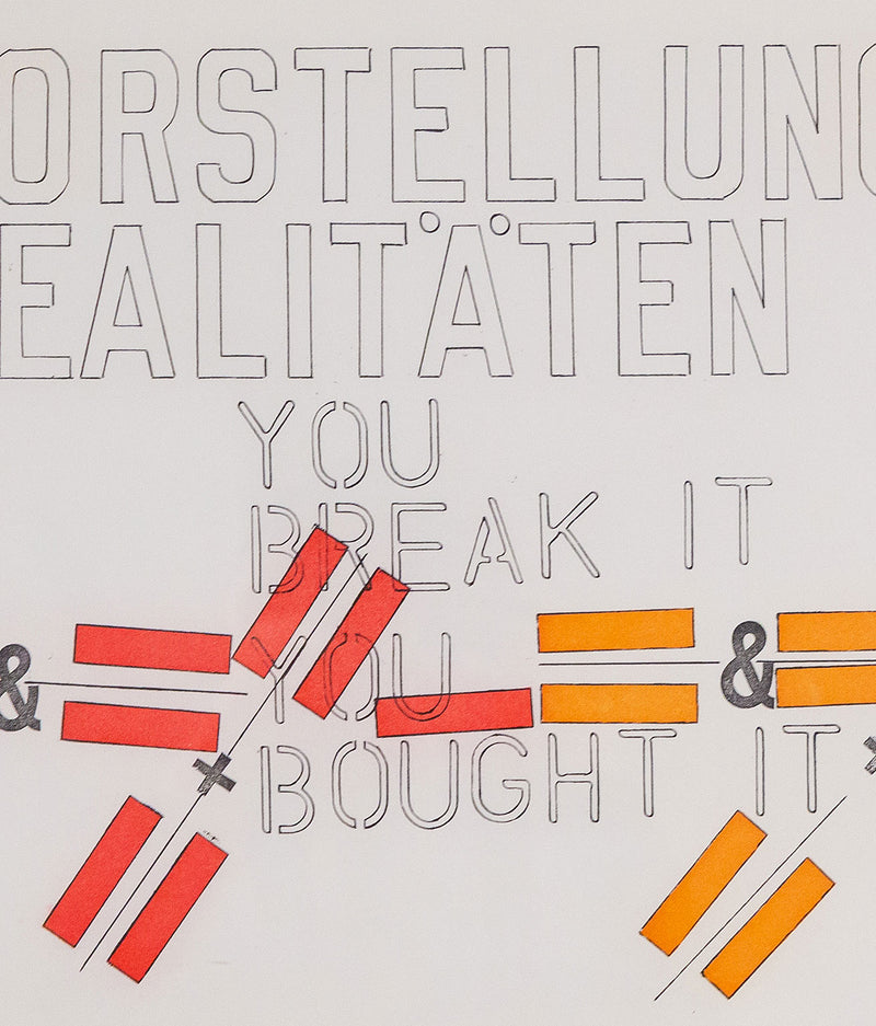 Lawrence Weiner, Imaginary Realities, Color offset lithography on vellum, 1994, Caviar20
