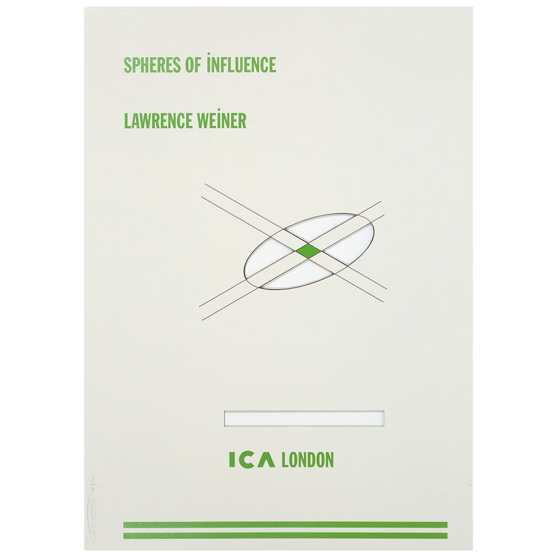 Lawrence Weiner, Spheres of Influence, Silkscreen, 1991, ICA London, Caviar 20