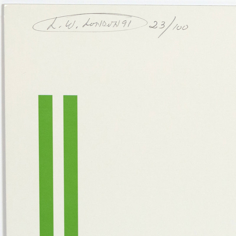 Lawrence Weiner, Spheres of Influence, Silkscreen, 1991, ICA London, Caviar 20, closeup showing artist signature and numbering