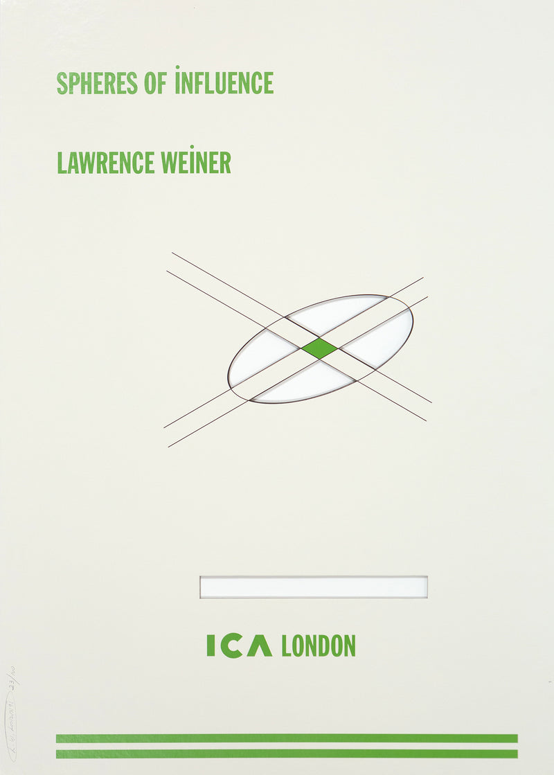 Lawrence Weiner, Spheres of Influence, Silkscreen, 1991, ICA London, Caviar 20