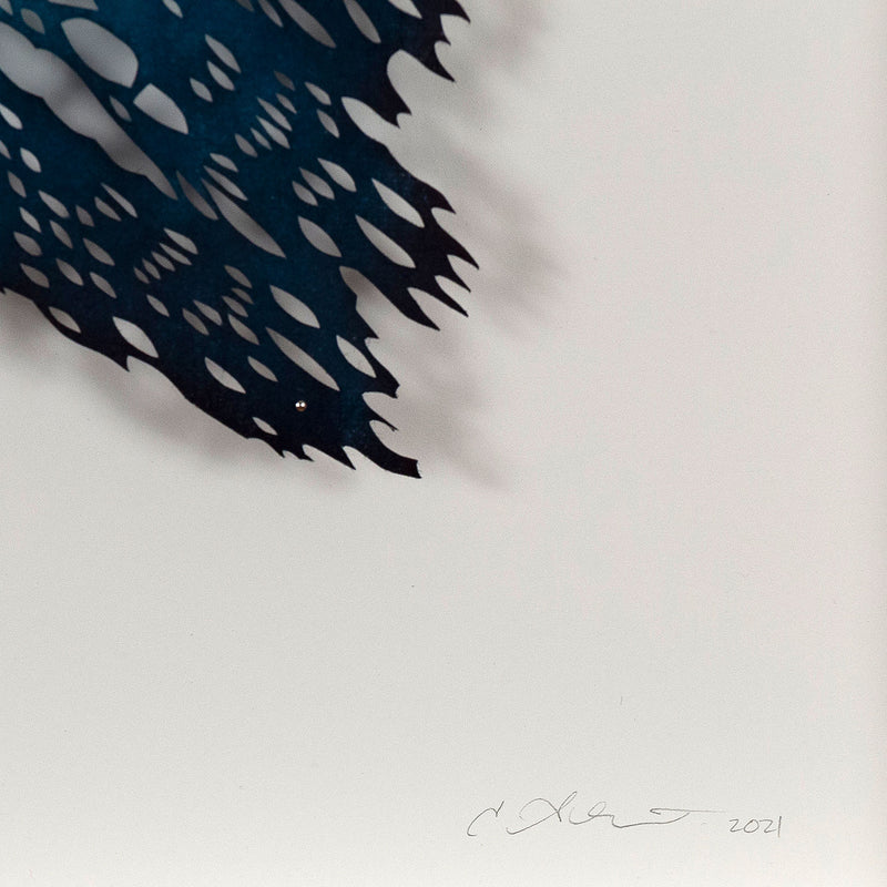 Lizz Aston, Ace of Swords, Hand-cut, painted and dyed Japanese Kozo paper, Canada 2020, Caviar20
